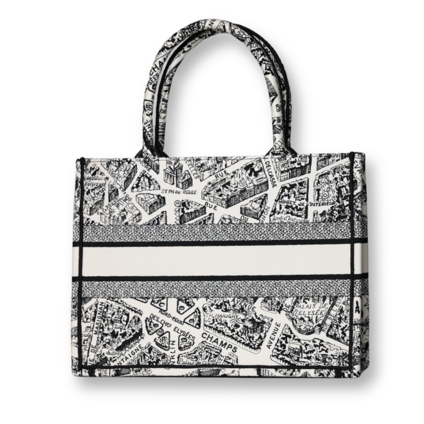 Dior - Medium Book Tote White/Black