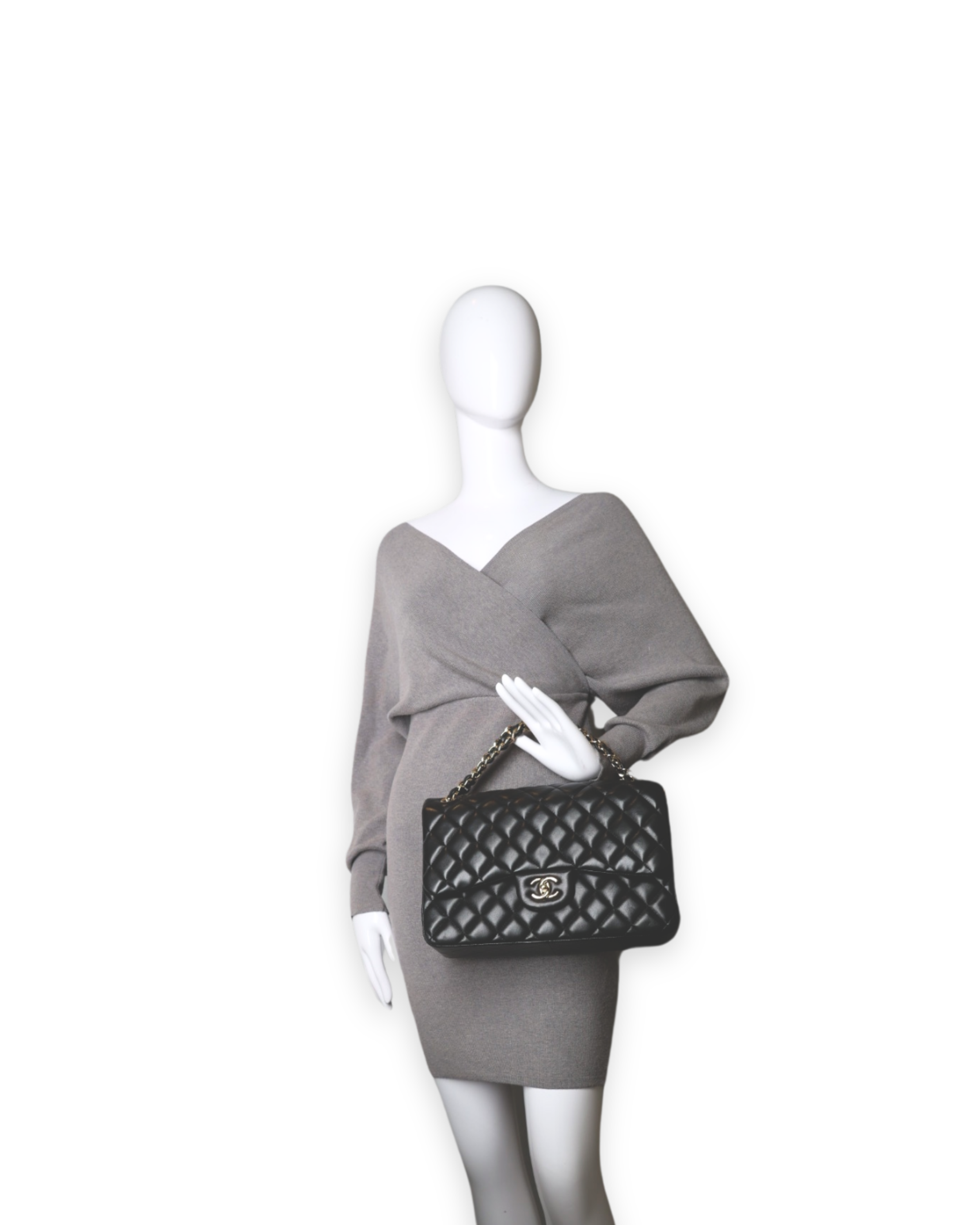 Chanel Black Jumbo Quilted Lambskin Gold Hardware