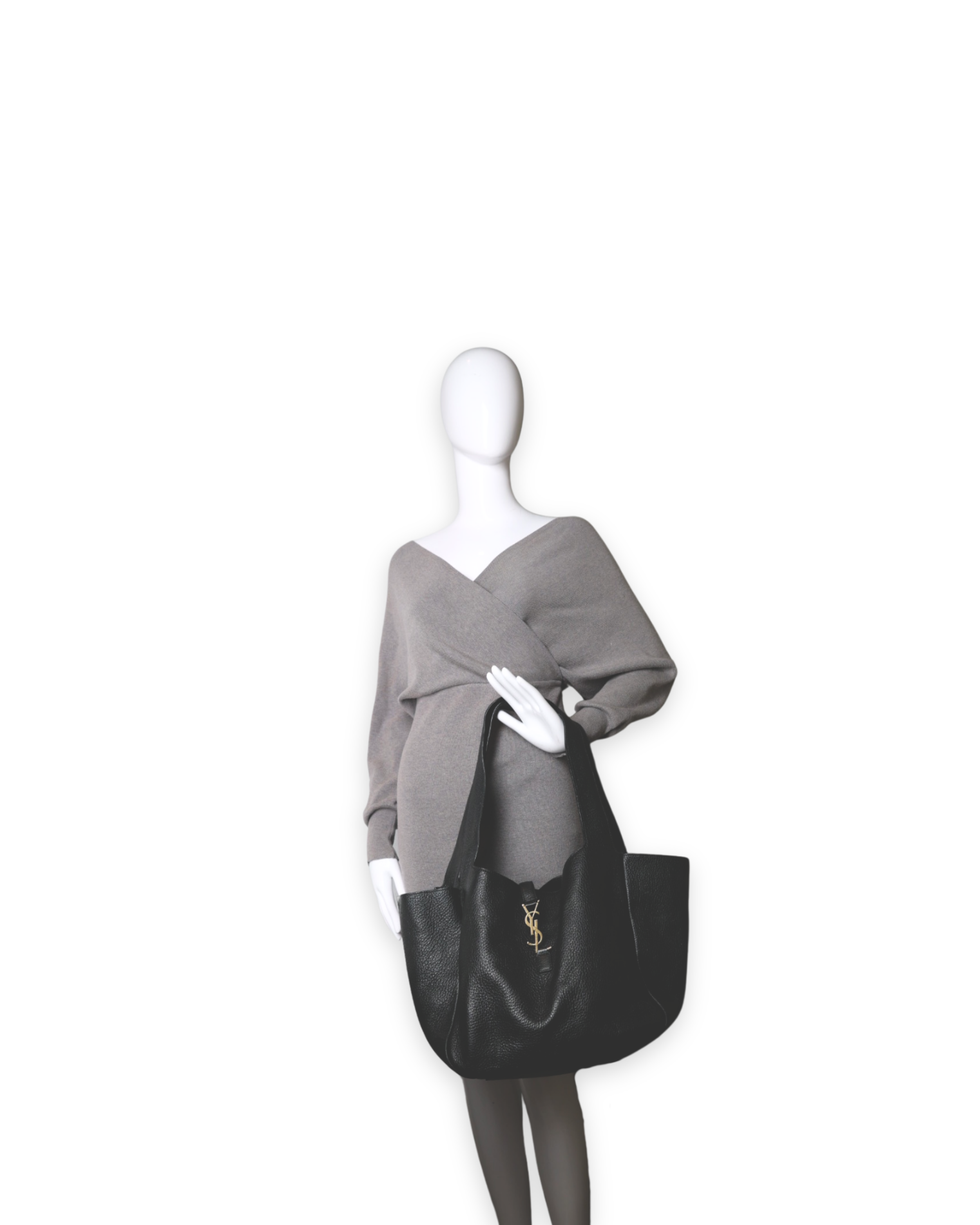Saint Laurent - Grained Deerskin Bea Tote Black