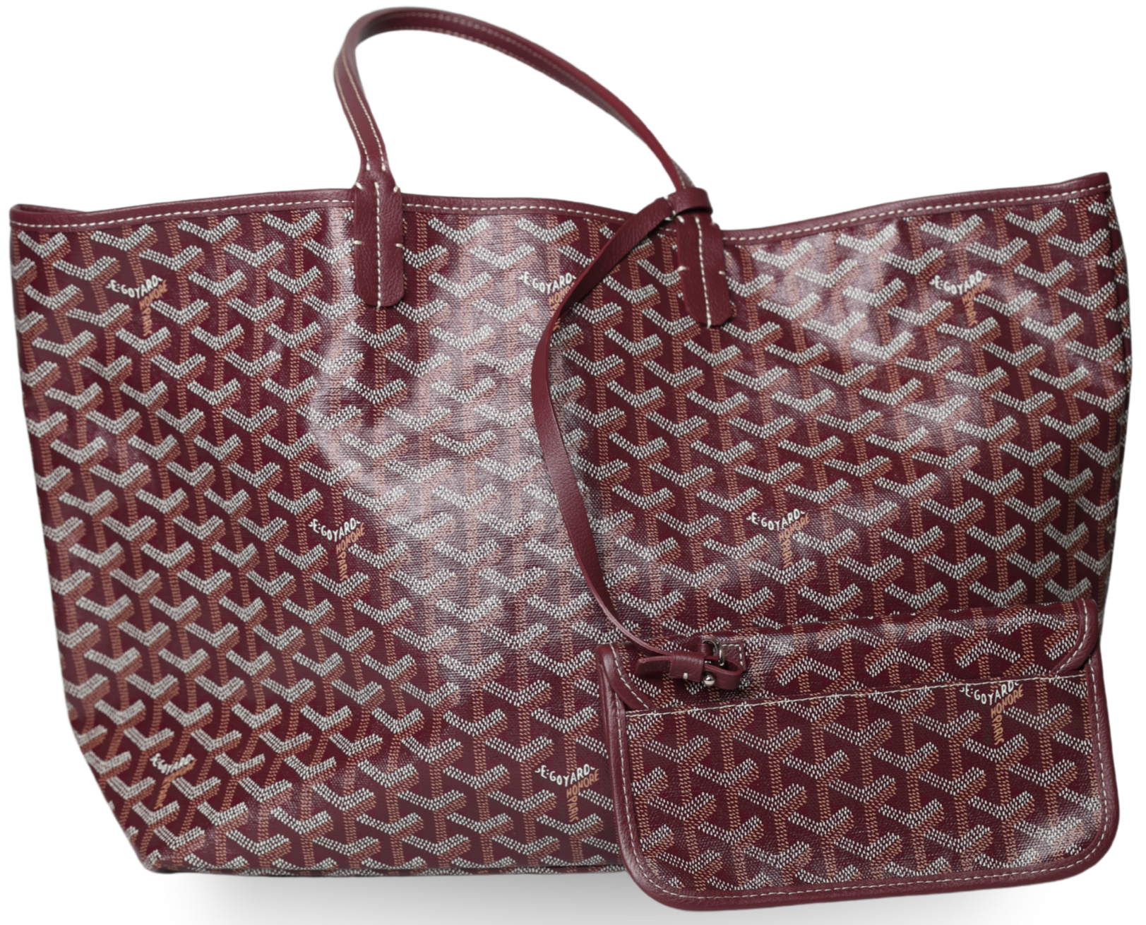 Goyard - Saint Louis GM Tote in Burgundy Chevron Canvas (Pre-Owned)