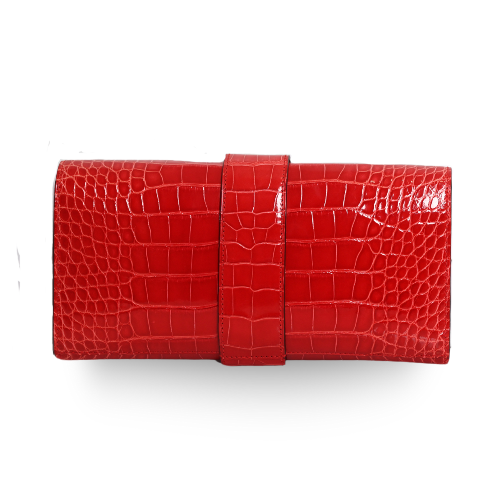 Hermes - 23cm Alligator Mississipiensis Lisse Clutch Bag Silver Hardware (Pre-Owned)