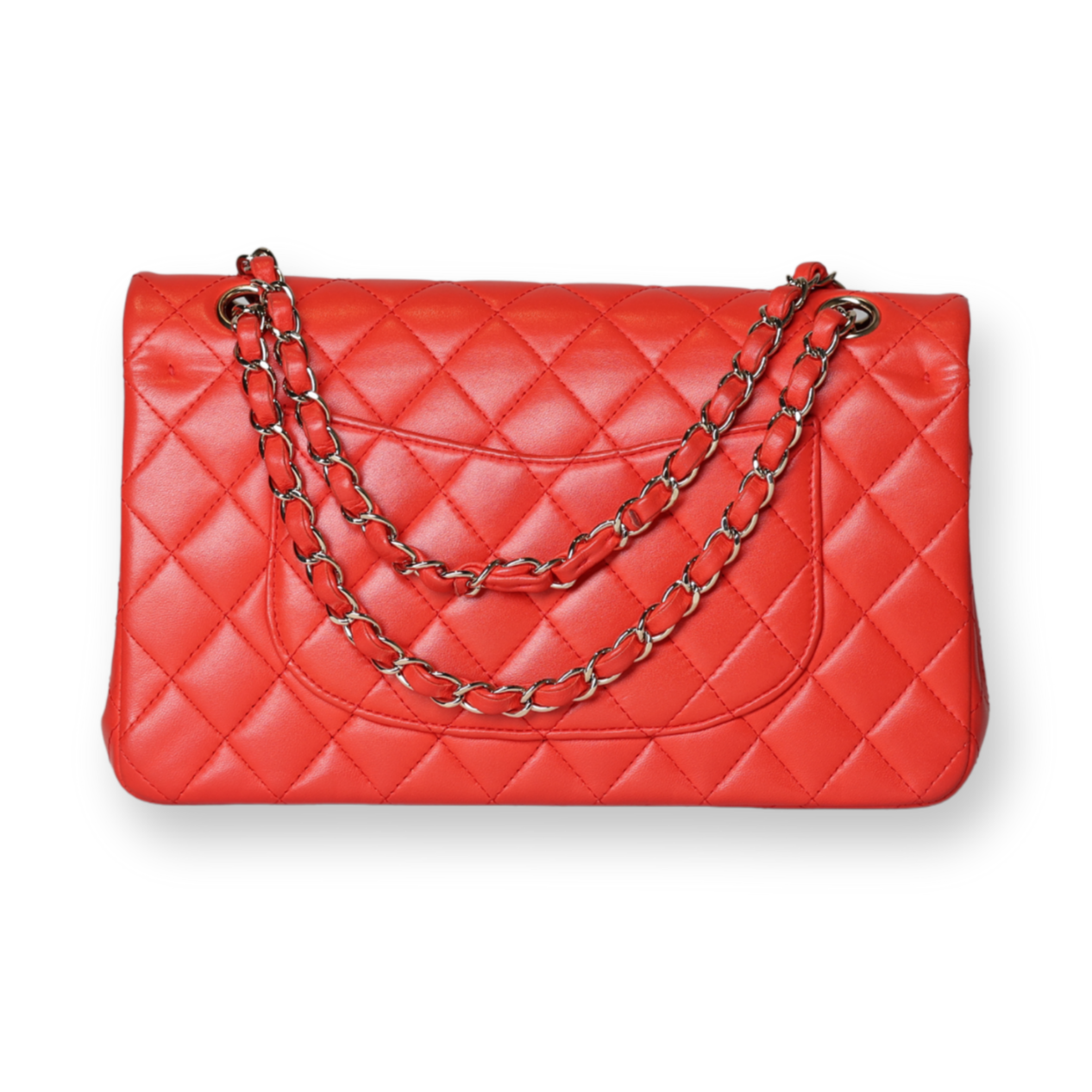 Chanel - Red Lambskin Medium Classic Double Flap (Pre-Owned)