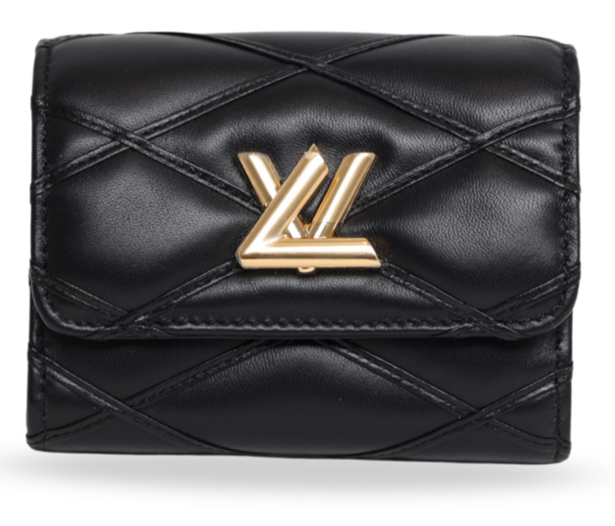 Louis Vuitton - Malletage Black Quilted Leather Compact Wallet (Pre-Owned)