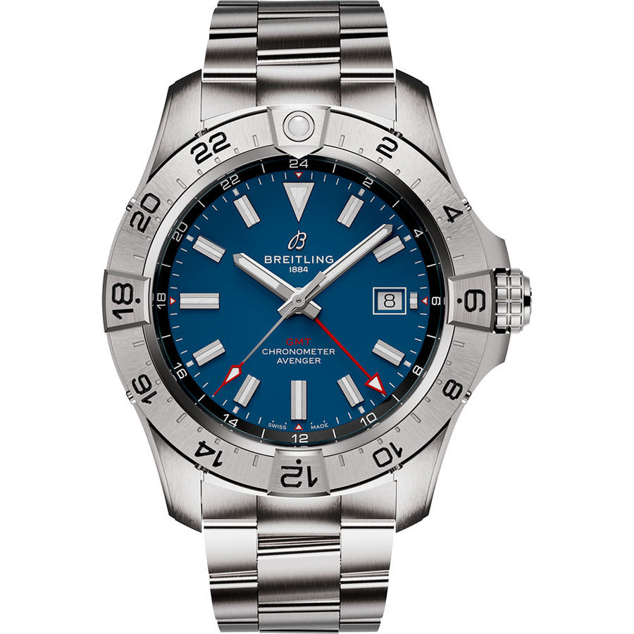 Breitling Avenger GMT 44mm Blue Dial A32320101C1A1 Stainless Steel Watch 2024