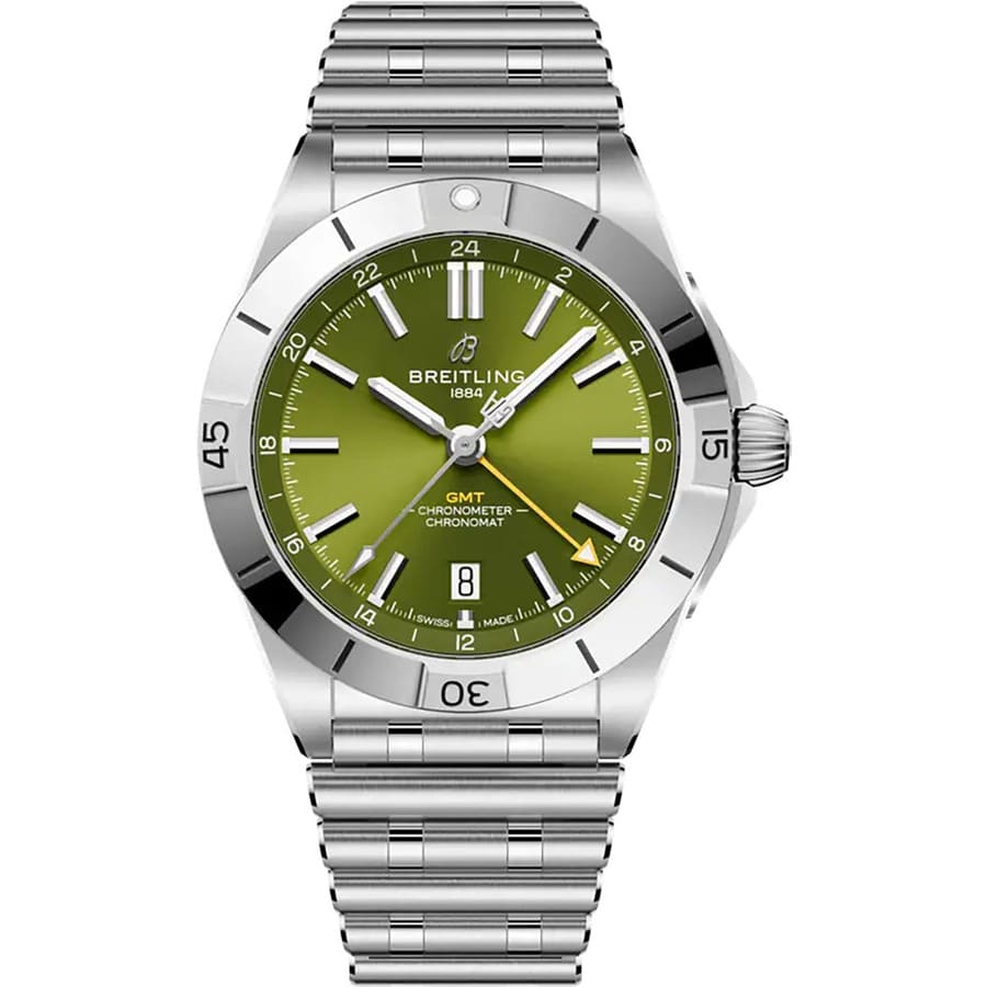 Breitling Chronomat Automatic GMT A32398A11L1A1 Giannis Antetokounmpo Watch 40mm Stainless Steel Green Dial 2024