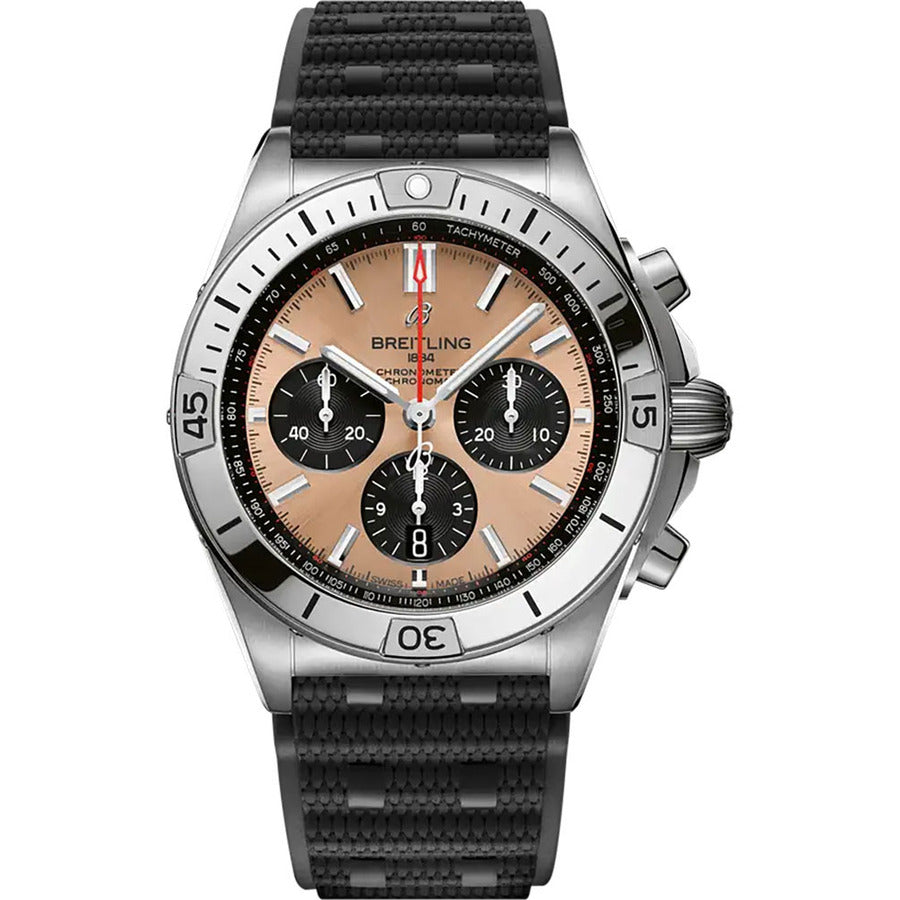 Breitling Chronomat B01 42mm AB0134101K1S1 Stainless Steel With Black Rubber Watch Copper Dial 2024
