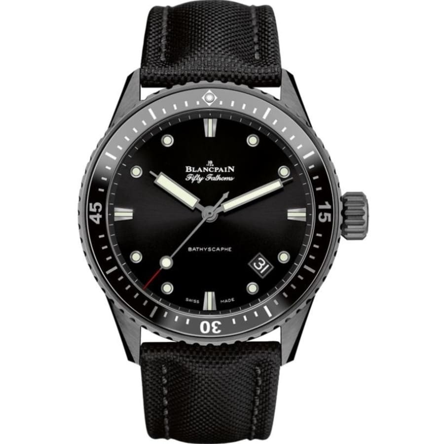 Blancpain Fifty Fathoms Bathyscaphe 5000-0130-B52A Black Ceramic with Black Fabric Watch 2024