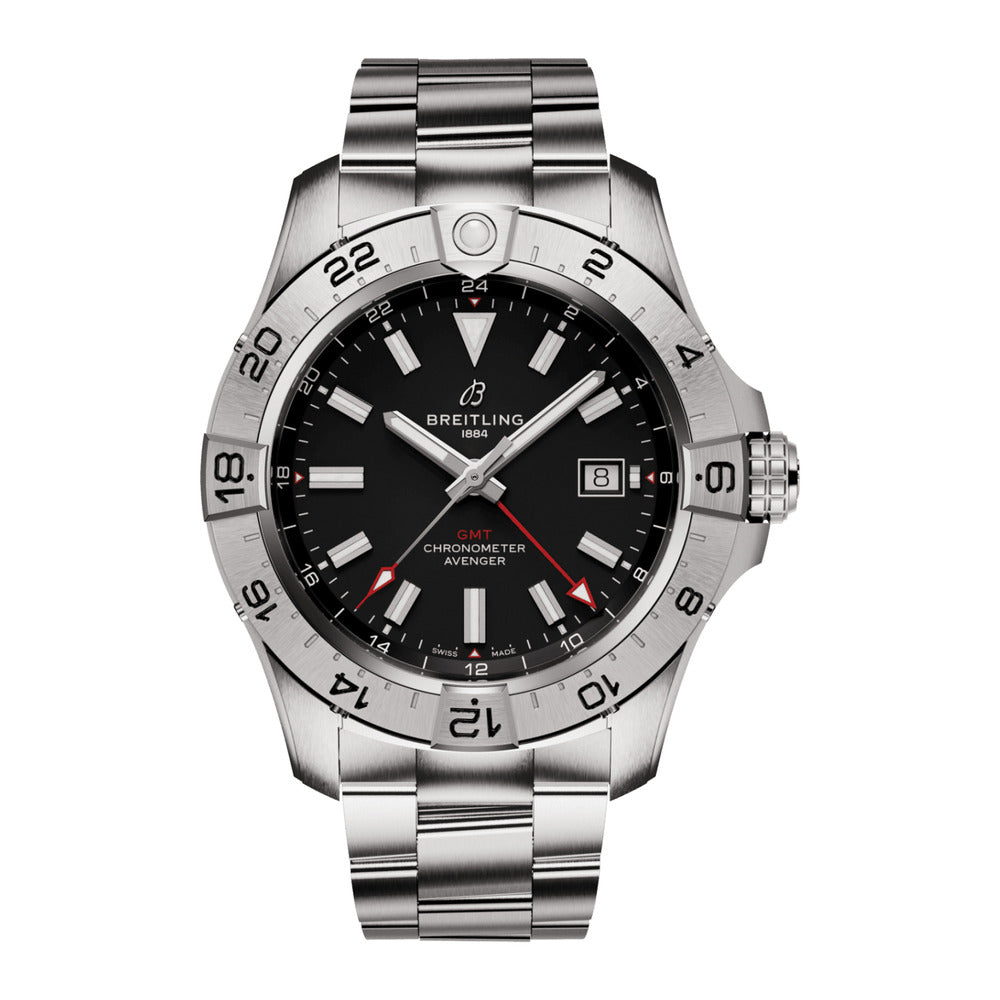 Breitling Avenger GMT A32320101B1A1 Black Dial Stainless Steel Watch 2024