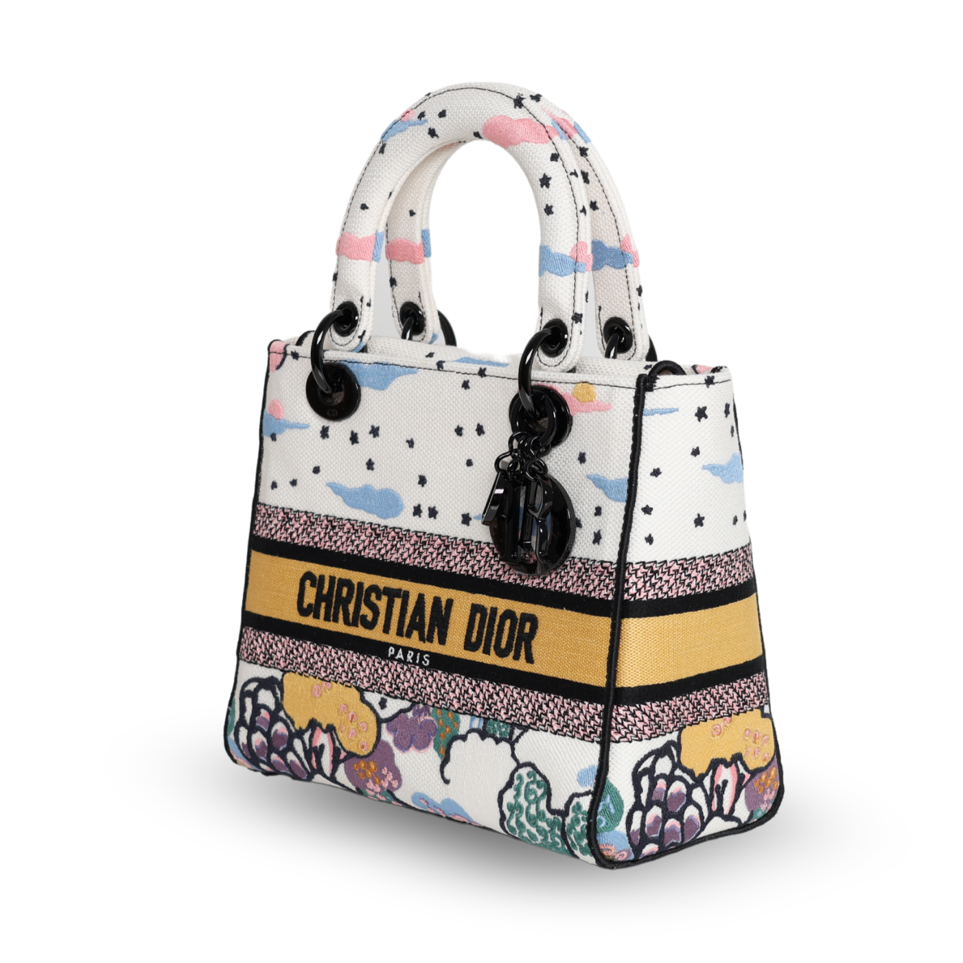 Dior - Canvas Ciel De Reve Medium Lady D-Lite Latte Multicolor (Pre-Owned)