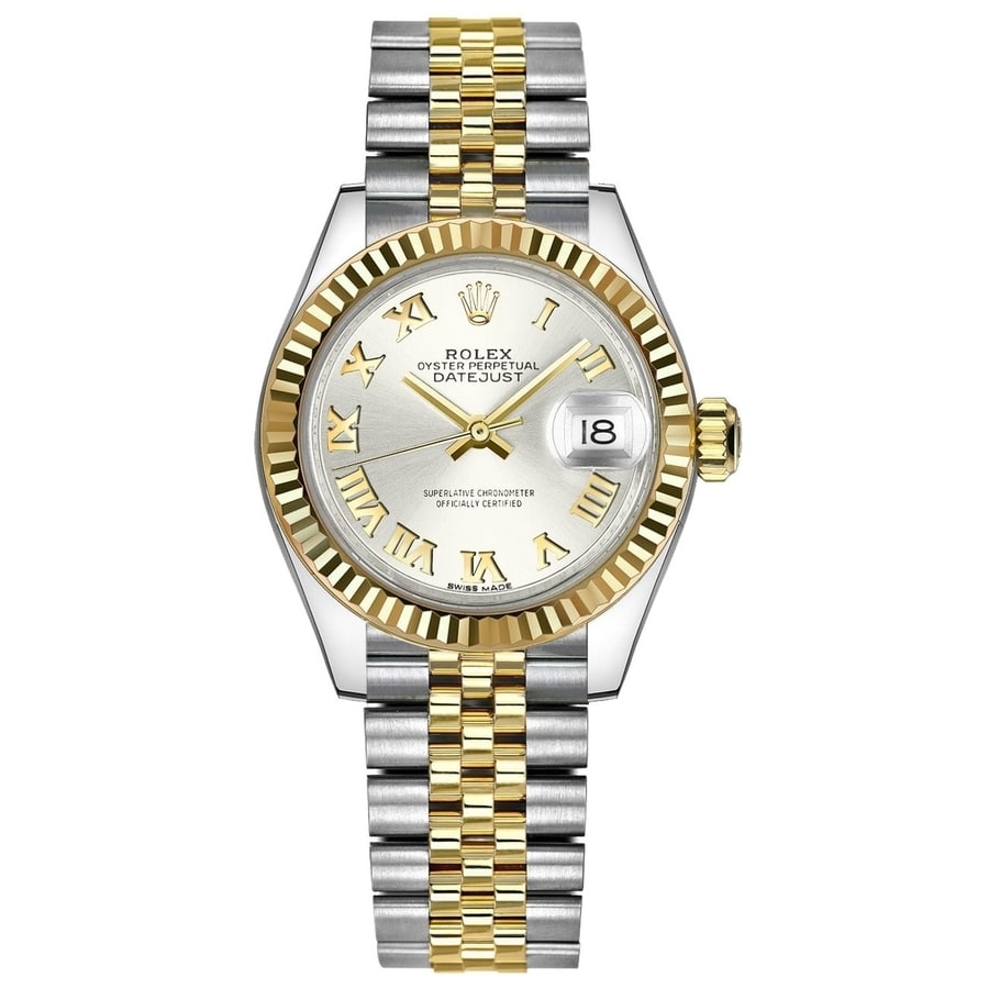 Rolex Lady-Datejust 28 Jubilee 279173 Stainless Steel & Yellow Gold Watch Silver Roman Dial
