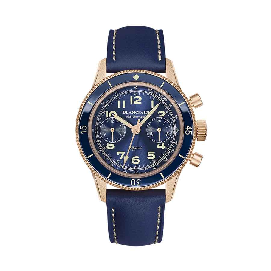 Blancpain Air Command Flyback AC03-36B40-63A Rose Gold in Blue Leather Strap 2024
