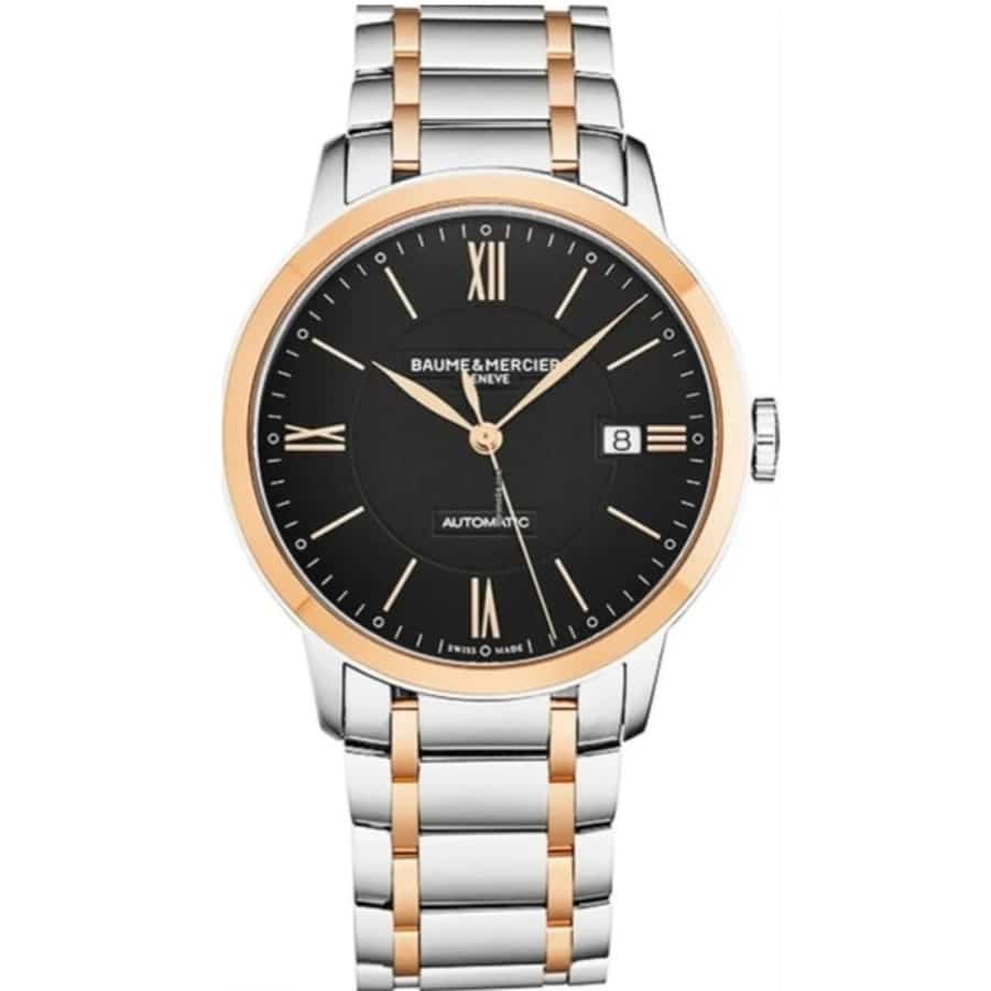 Baume and Mercier Classima  10293 Stainless Steel &amp; Rose Gold Watch Black Dial 2024