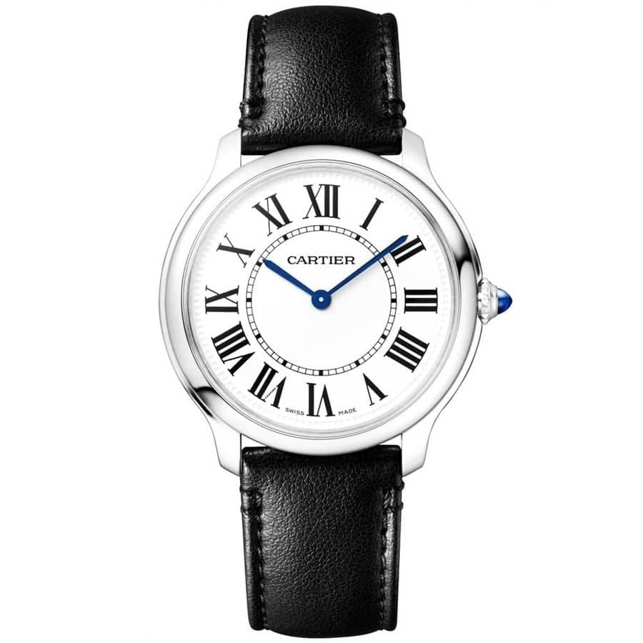 Cartier Ronde Must WSRN0031 Stainless Steel With Black Leather Watch