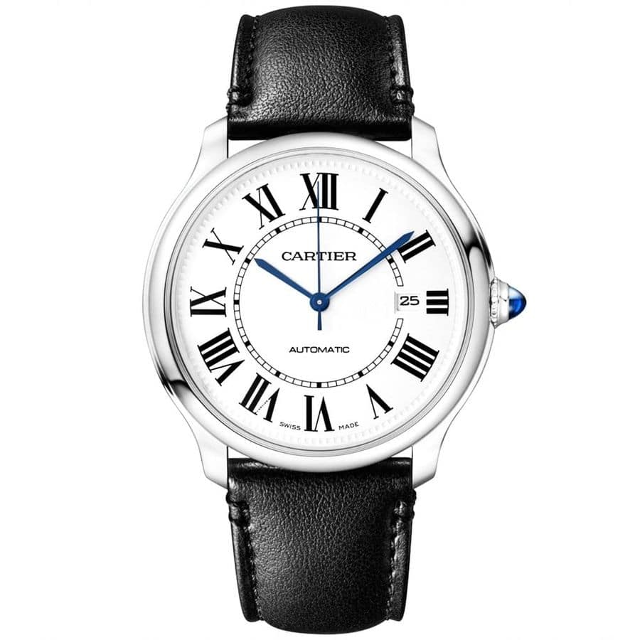 Cartier Ronde Must WSRN0032 Stainless Steel With Black Leather Watch