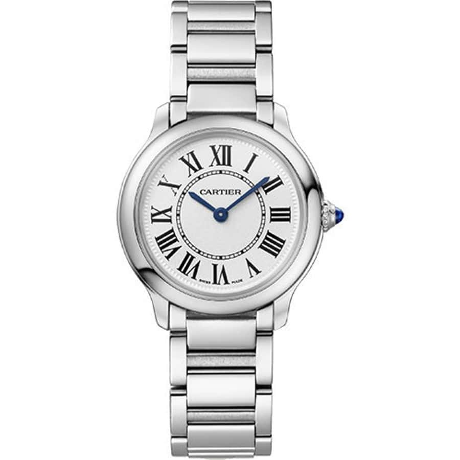 Cartier Ronde Must De Cartier WSRN0033 Stainless Steel Watch Silver Dial