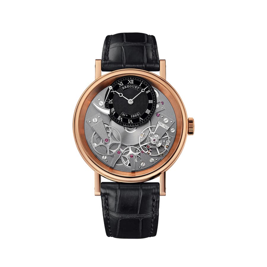 Breguet Tradition 7057BRG99W6 Rose Gold With Black Leather Watch Grey Dial 2024