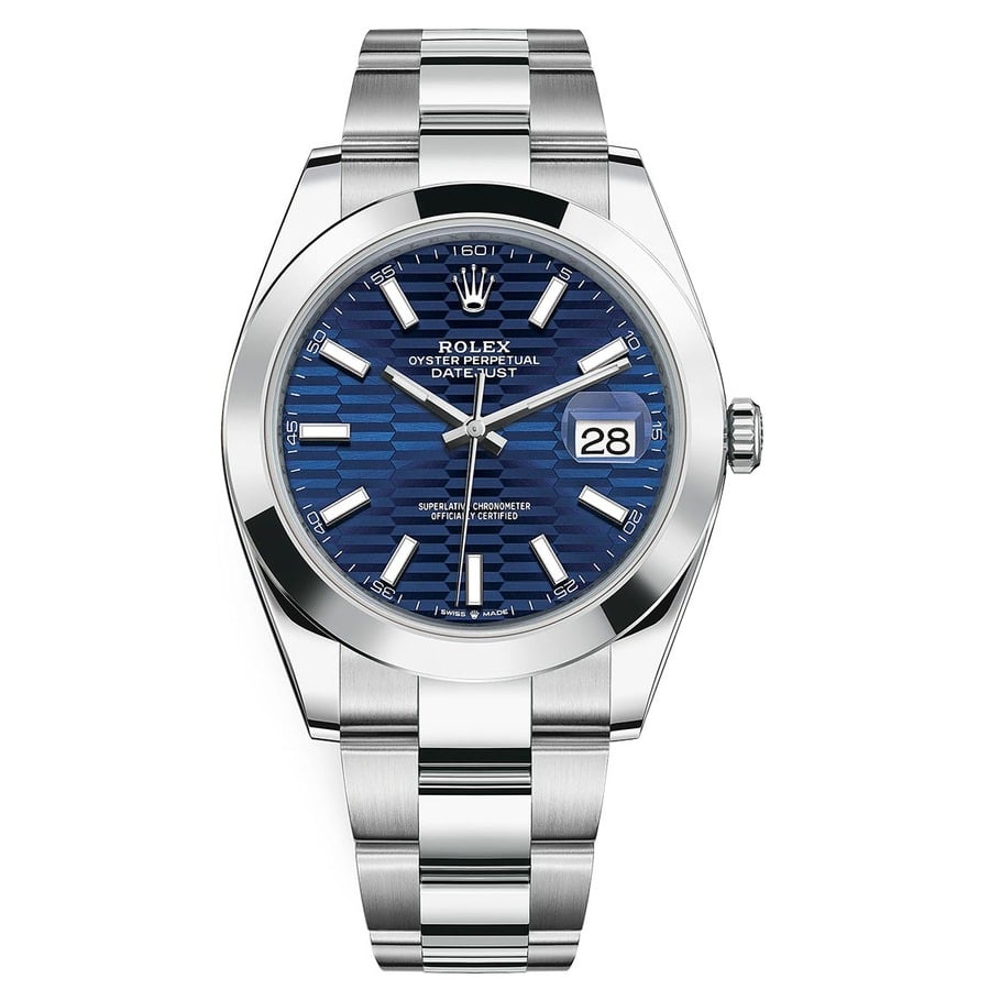 Rolex Datejust 126300 41MM Stainless Steel with Blue Fluted Motif Watch