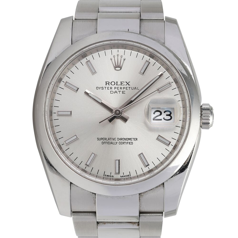 Rolex Date 34mm 115200 Stainless Steel Watch (Silver)