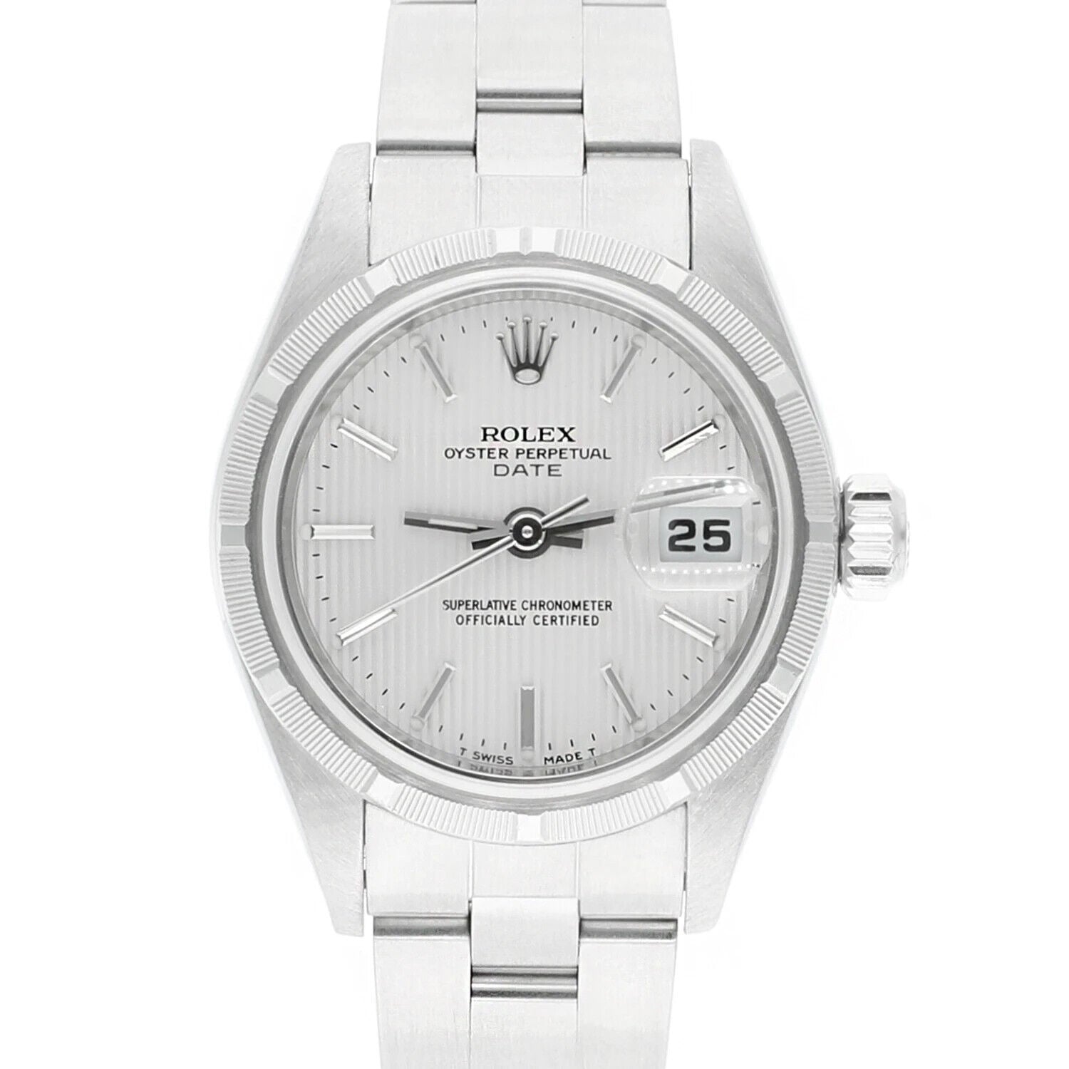 Rolex Date Silver Dial Oyster Bracelet Stainless Steel Ladies Watch 79190