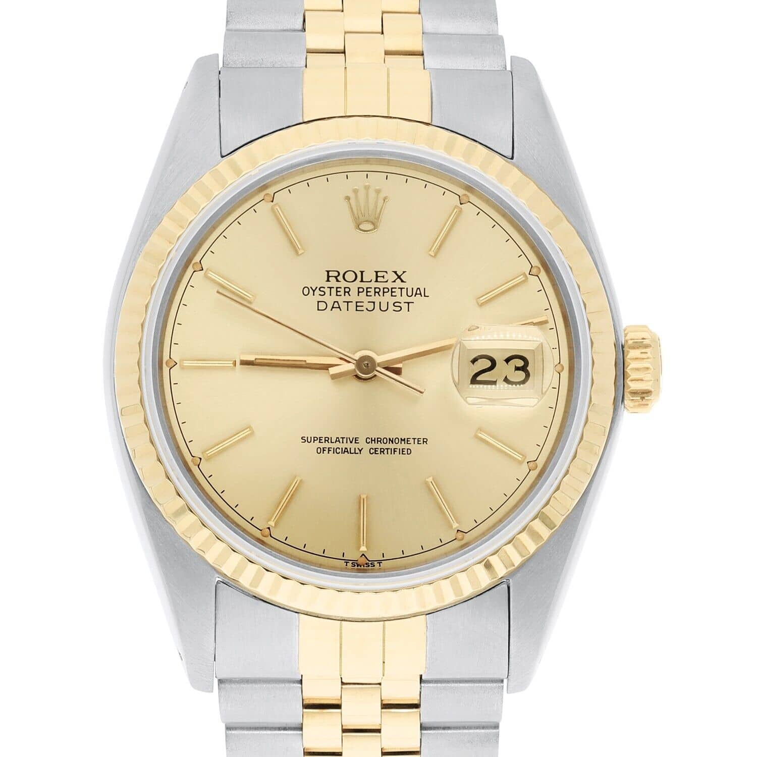 Rolex Datejust 36mm Two Tone Champagne Dial Jubilee Band 16013 Circa 1979 B/P