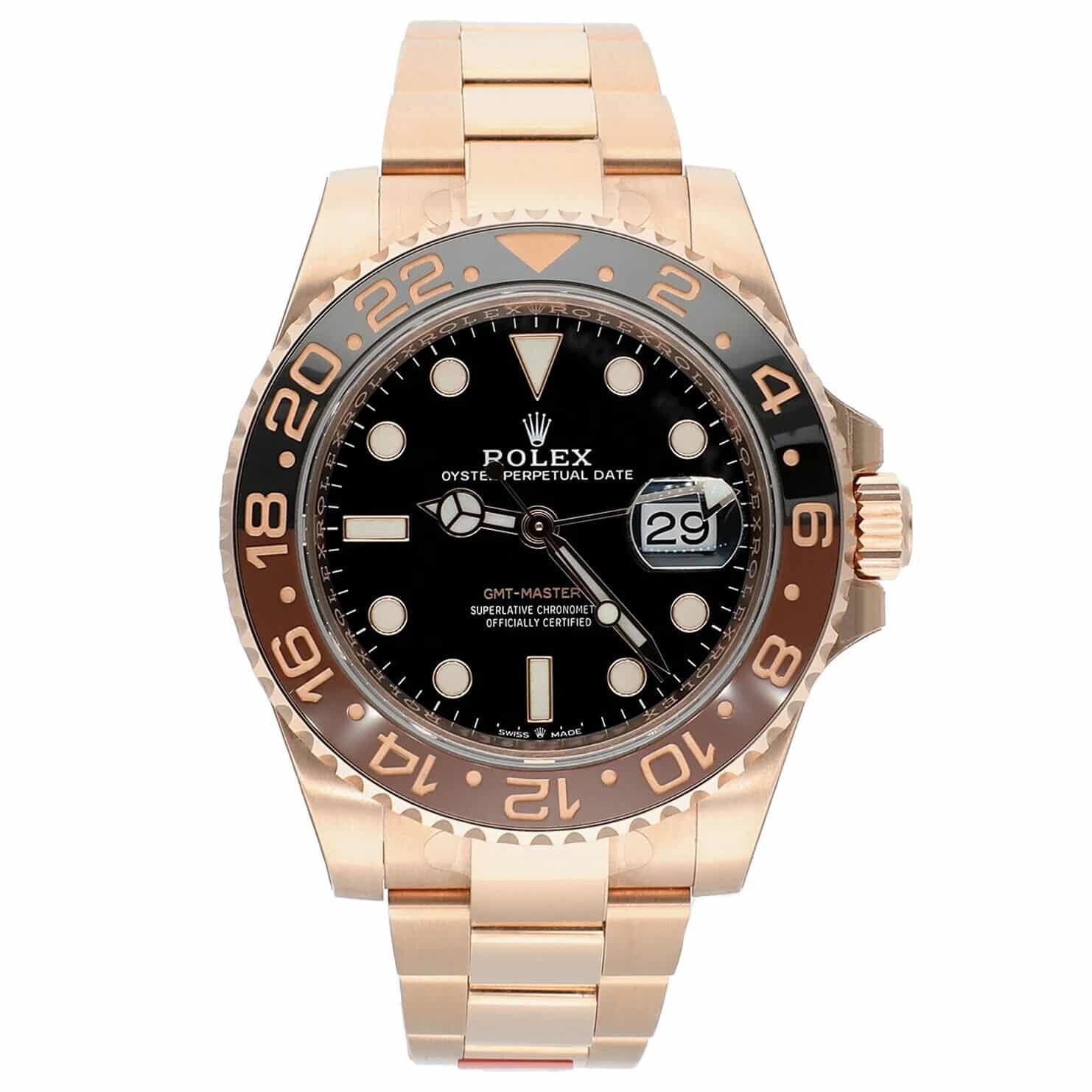 Rolex GMT-Master II 40mm 126715 Rose Gold Box/Papers Factory Stickers