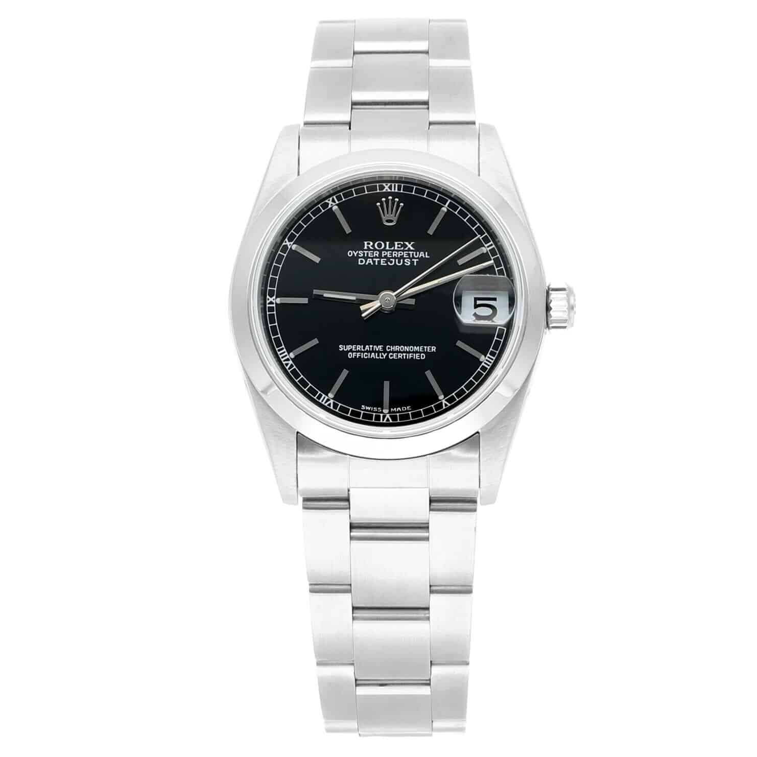 Rolex Datejust 31 Midsize Black Dial Stainless Steel Ladies Watch Oyster 78240