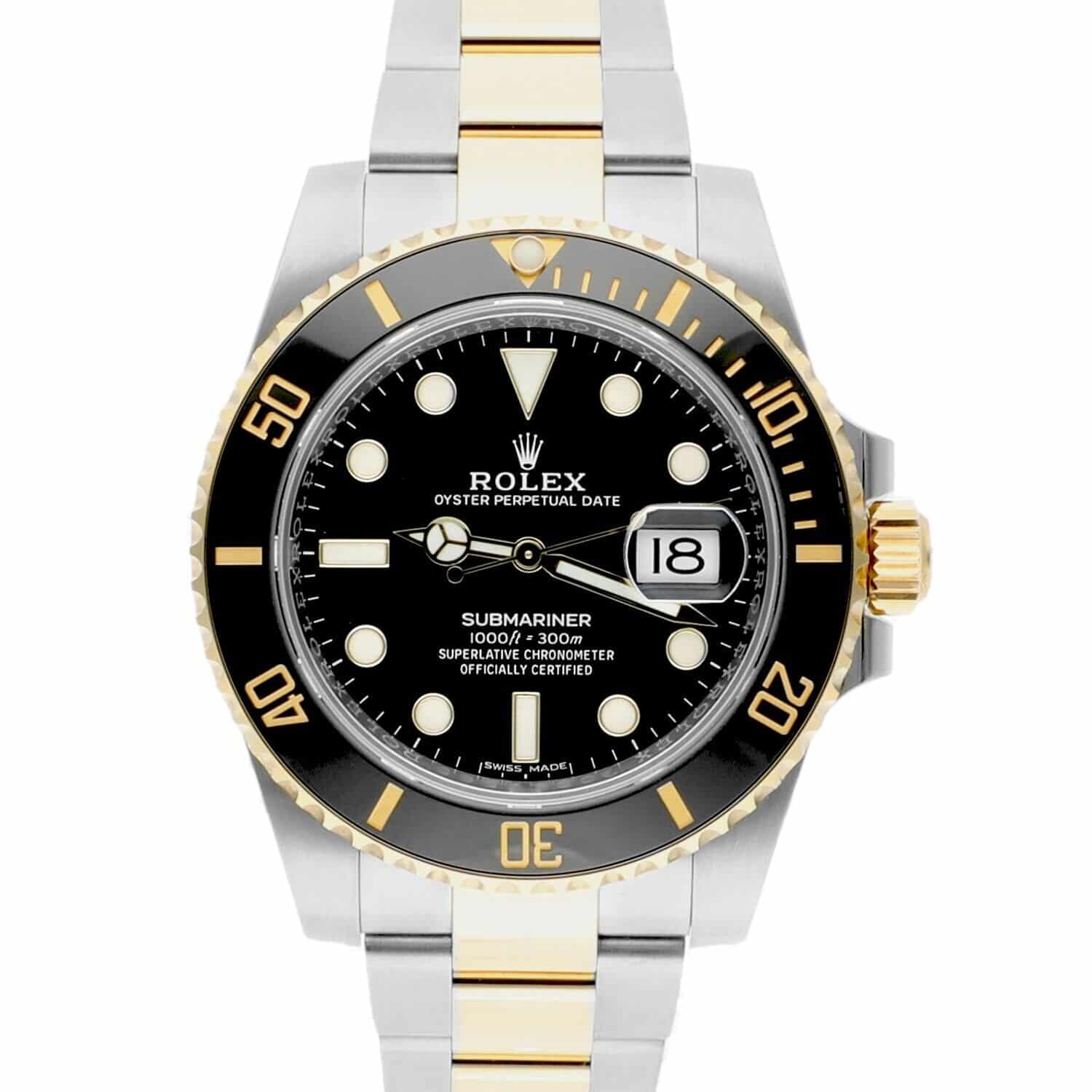 Rolex Submariner Date 116613LN Black Dial 18k Gold/Steel Ceramic Complete Watch