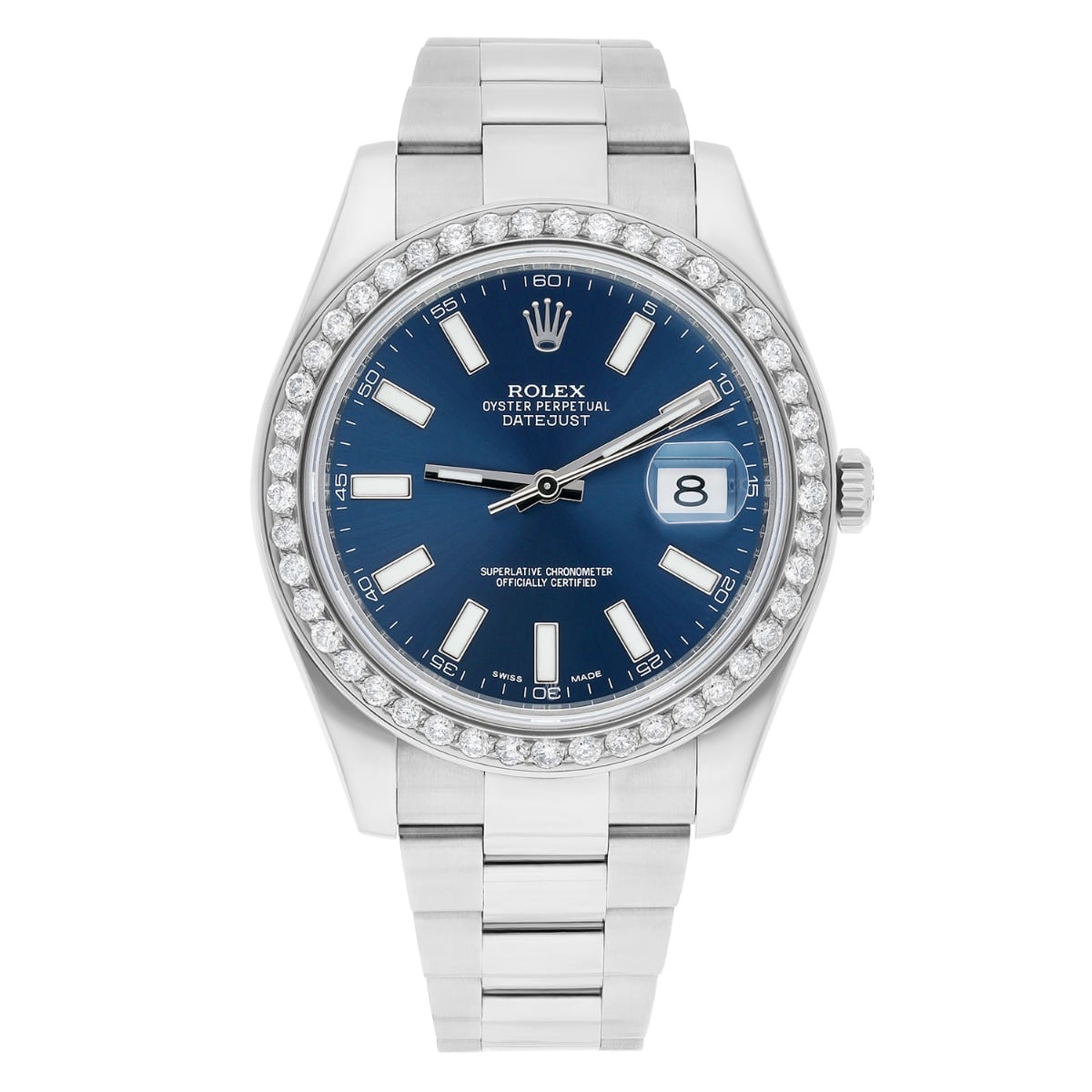 rolex-datejust-41-116334-blue-dial-diamond-bezel