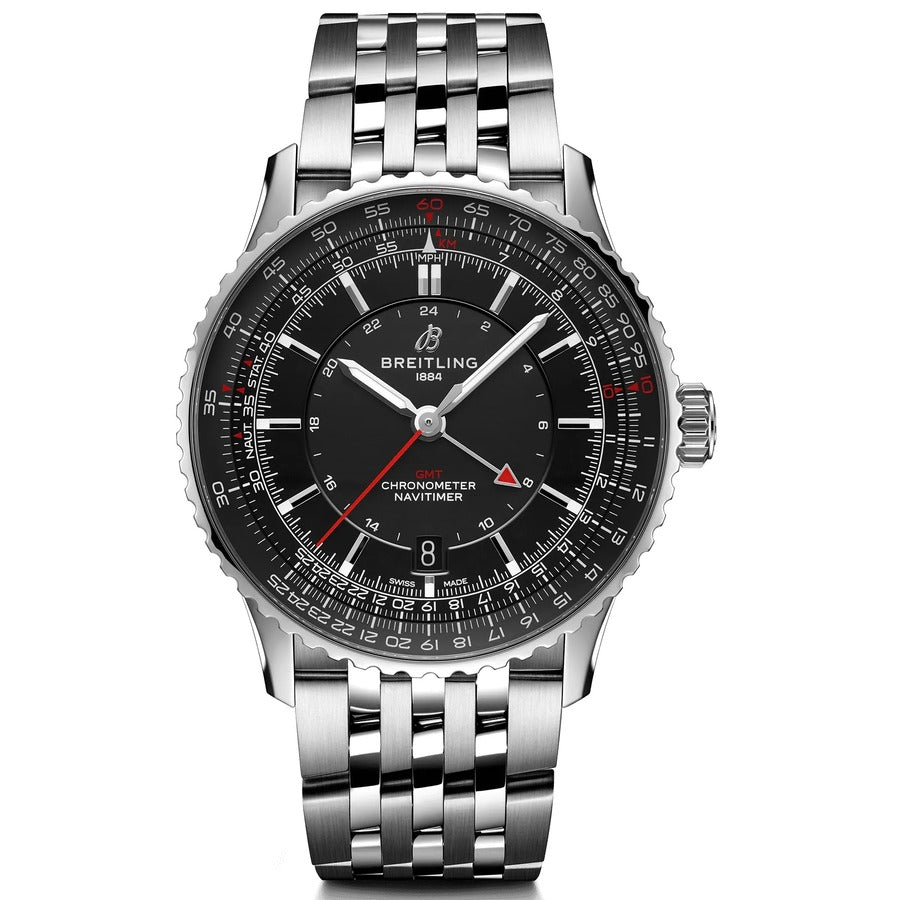 Breitling Navitimer GMT 41mm A32310251B1A1 Stainless Steel with Black Dial Watch 2024
