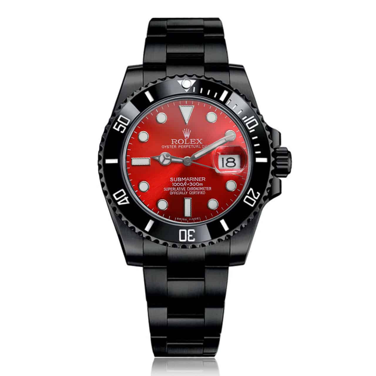Rolex Submariner Date Red Dial Black PVD/DLC Stainless Steel Watch 116610LN