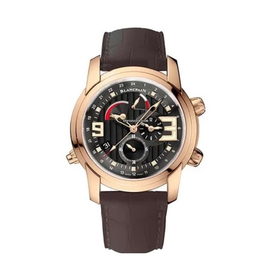 Blancpain L-Evolution Reveil GMT Alarm 8841-3630-53B Rose Gold With Brown Leather Watch Black Dial 2024