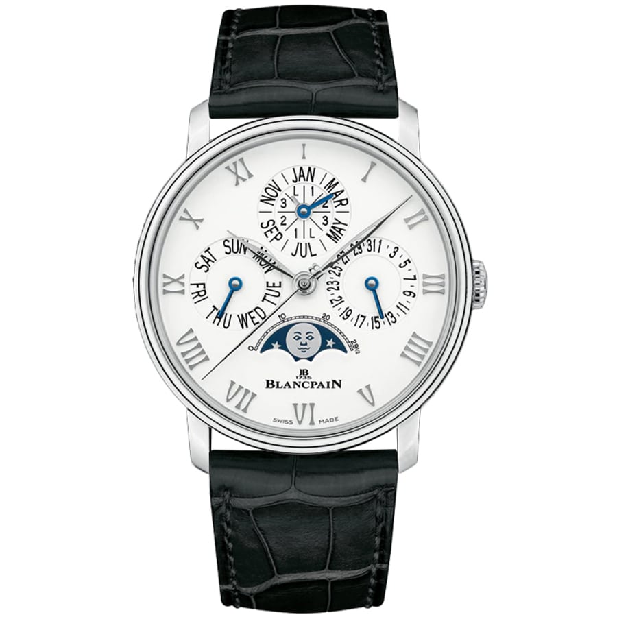 Blancpain Villeret Quantième 6656-1127-55B Stainless Steel with Black Crocodile Leather Watch 2024