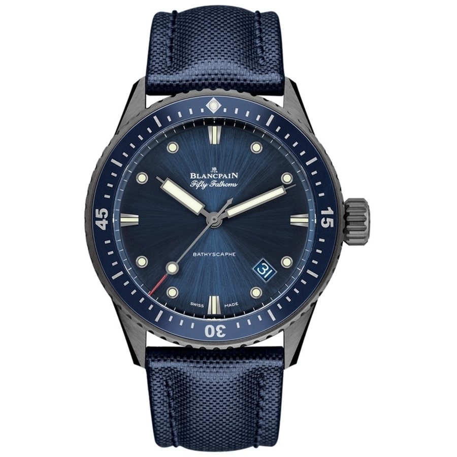 Blancpain Fifty Fathoms Bathyscaphe 5000-0240-O52A Ceramic with Blue Fabric Watch 2024