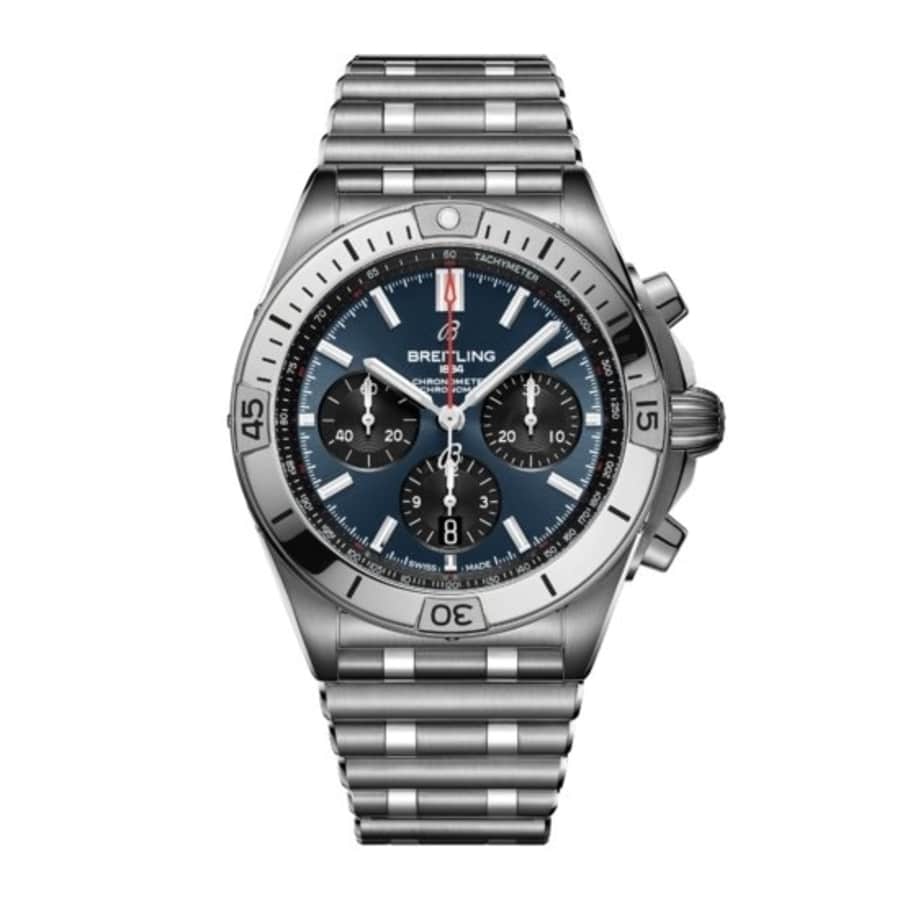 Breitling Chronomat B01 42 AB0134101C1A1 Stainless Steel Watch Blue Dial 2024
