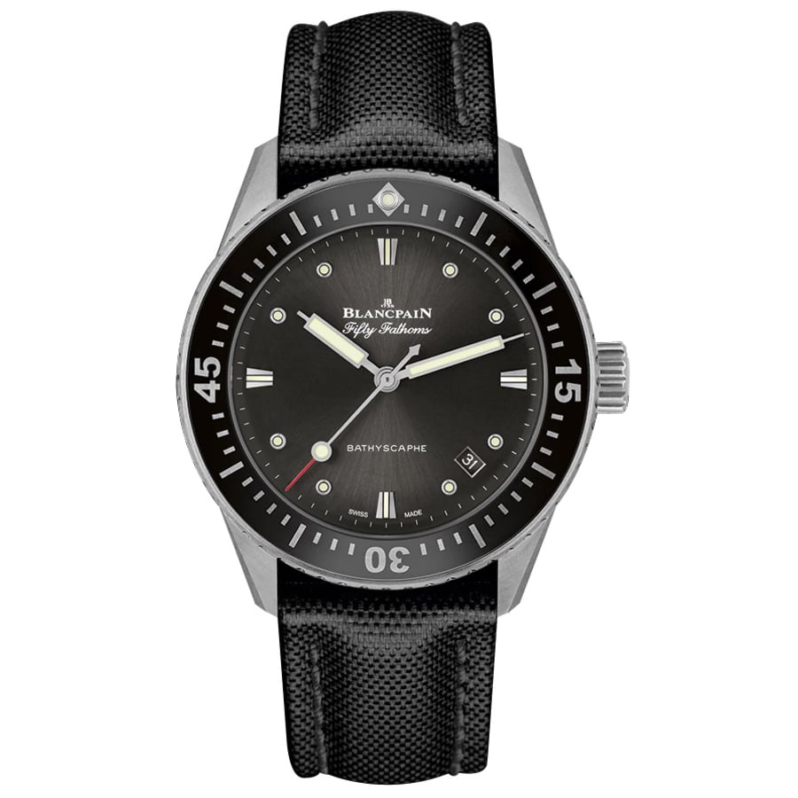 Blancpain Fifty Fathoms  Black 5000-1110-B52A Stainless Steel With Black Sail Canvas Watch 2024