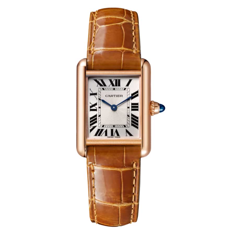 Cartier Tank Louis Rose Gold With Brown Leather Watch WGTA0010