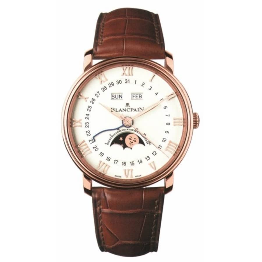 Blancpain Villeret Quantième 6654-3642-55B Rose Gold with Brown Crocodile Leather Watch 2024