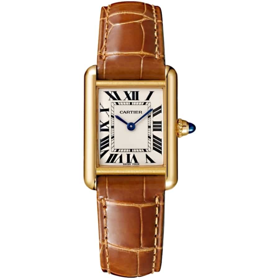 Cartier Tank Louis W1529856 Yellow Gold with Brown Leather Watch